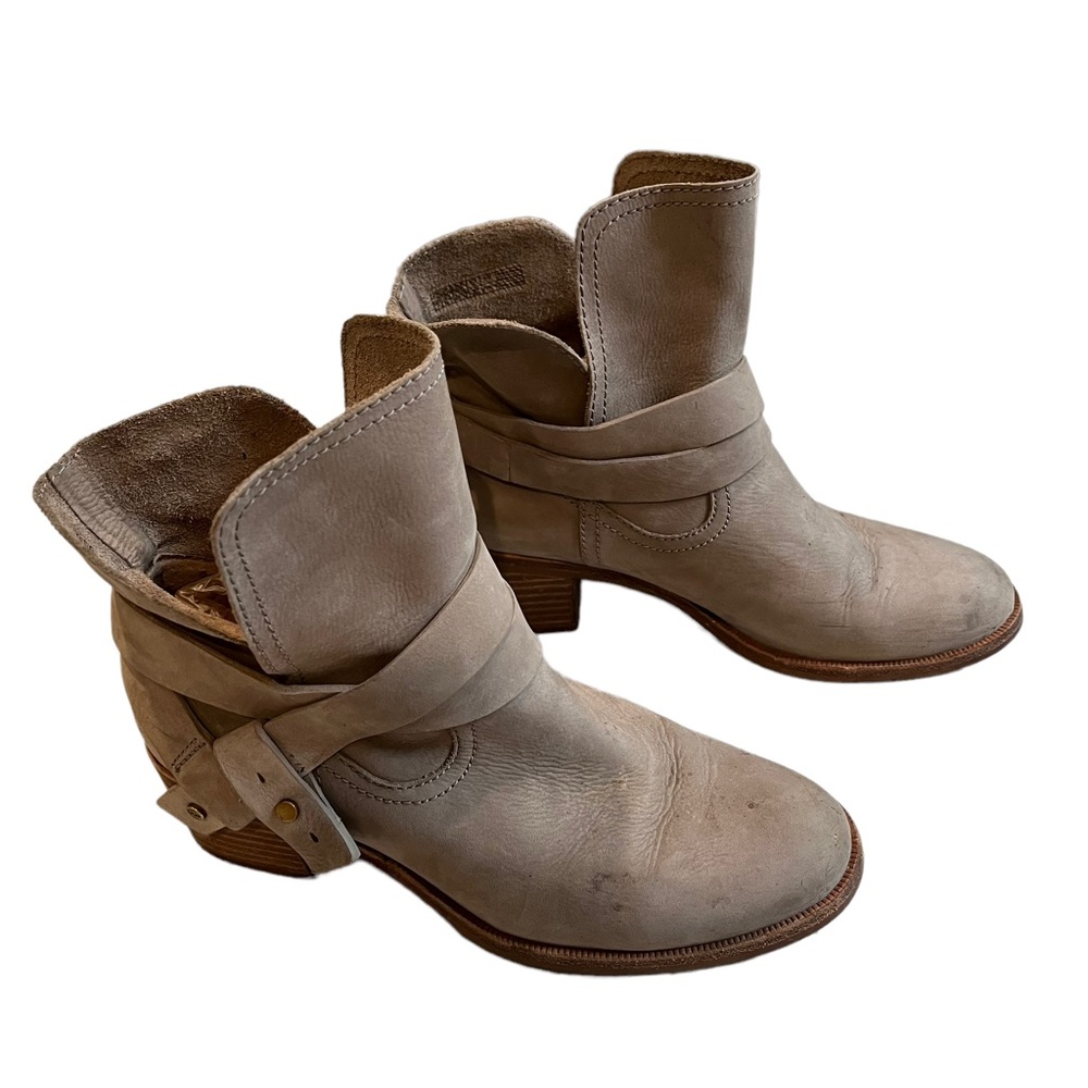 UGG Australia Elora Leather Short Ankle Boots Taupe - Picture 5 of 14